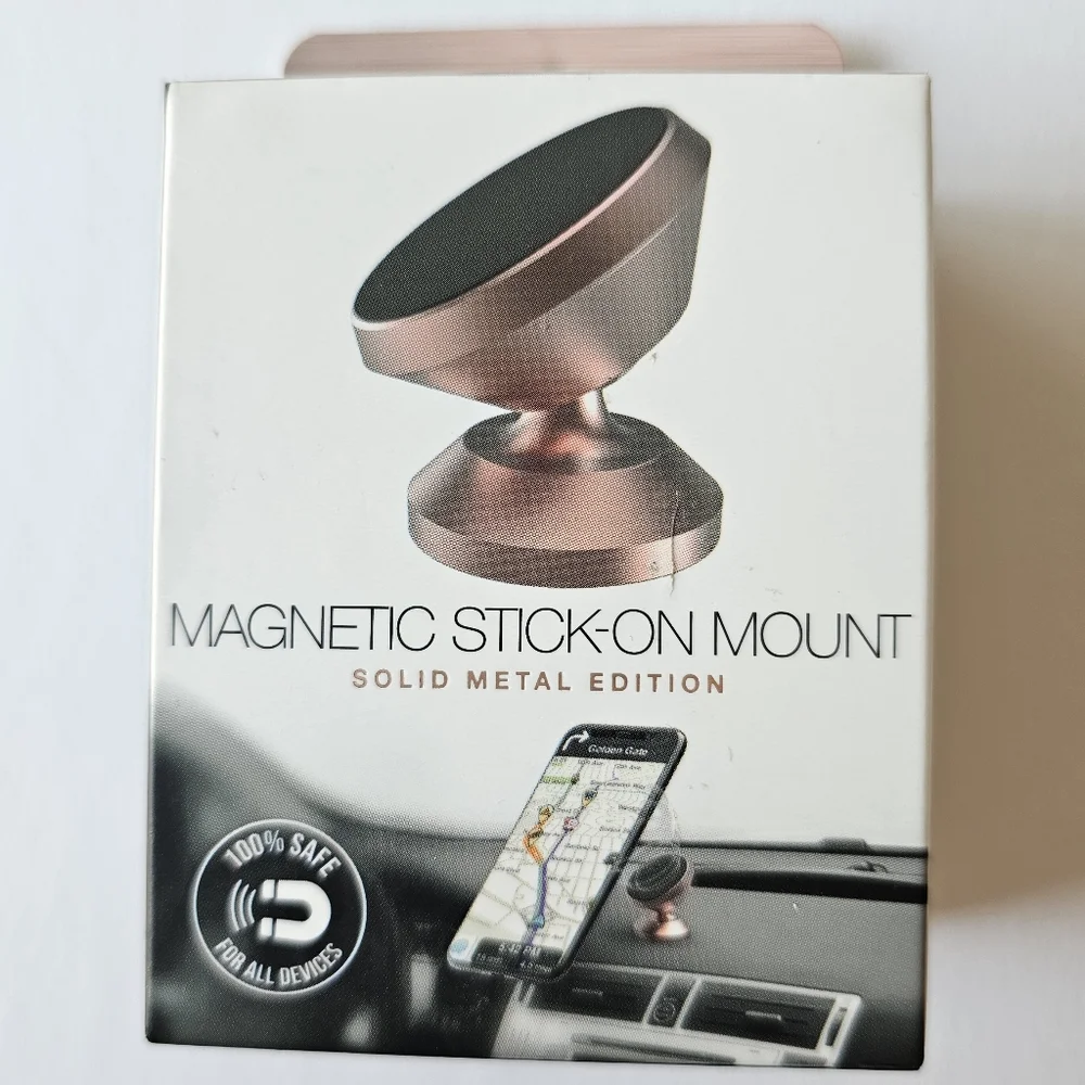 Magnetic Stick-On Phone Mount: Solid Metal Edition - PURPLE